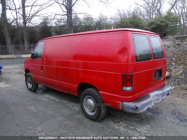 1FTNE24L91HA28115 - 2001 FORD ECONOLINE E250 VAN RED photo 3