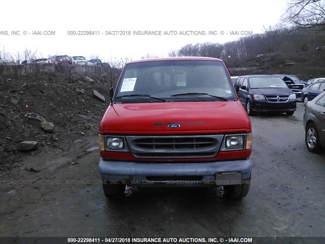 1FTNE24L91HA28115 - 2001 FORD ECONOLINE E250 VAN RED photo 6