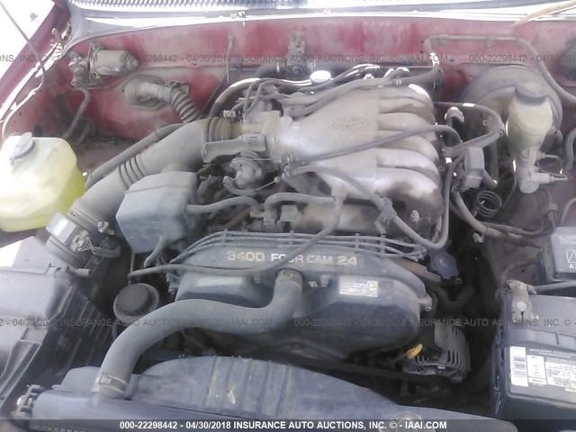 4TAVN52NXTZ176238 - 1996 TOYOTA TACOMA XTRACAB RED photo 10