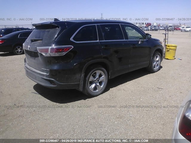 5TDDKRFH3ES013617 - 2014 TOYOTA HIGHLANDER LIMITED/LTD PLATNUM BLACK photo 4