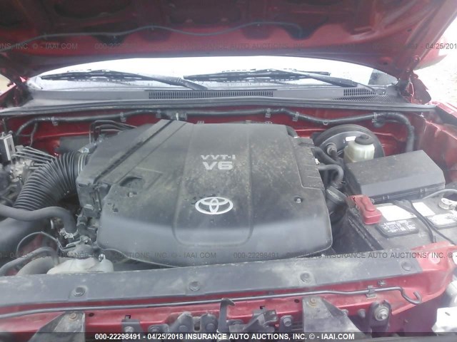 3TMLU4EN4CM084127 - 2012 TOYOTA TACOMA DOUBLE CAB წითელი ფოტო 10