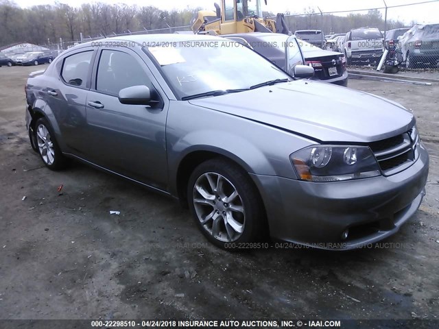 1C3CDZBG5CN314075 - 2012 DODGE AVENGER R/T GRAY photo 1