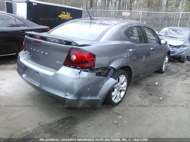 1C3CDZBG5CN314075 - 2012 DODGE AVENGER R/T GRAY photo 4