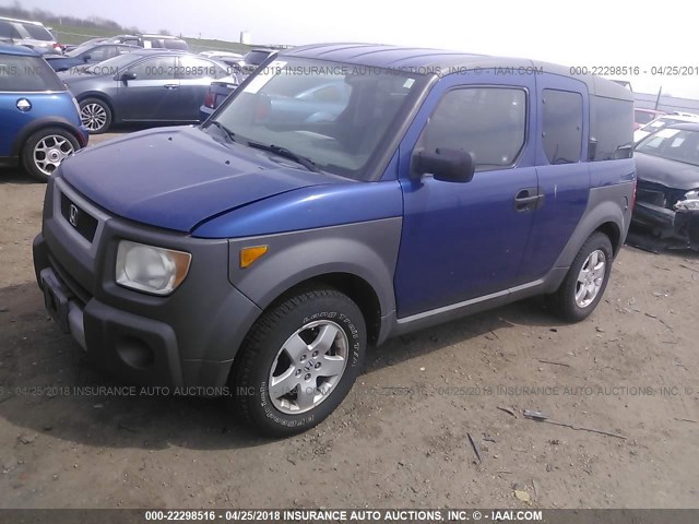 5J6YH18694L016416 - 2004 HONDA ELEMENT EX BLUE photo 2