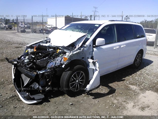 2C4RDGCG5HR616937 - 2017 DODGE GRAND CARAVAN SXT WHITE photo 2