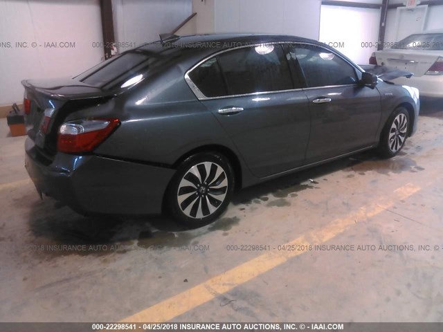 1HGCR6F76EA009489 - 2014 HONDA ACCORD HYBRID/TOURING GRAY photo 4