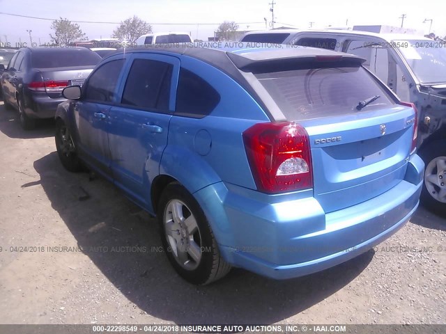 1B3HB48A69D157220 - 2009 DODGE CALIBER SXT BLUE photo 3