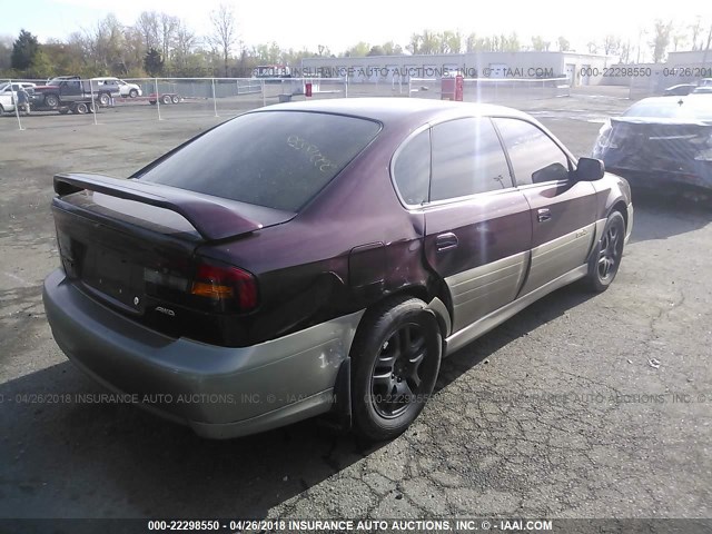 4S3BE6865Y7212496 - 2000 SUBARU LEGACY OUTBACK LIMITED MAROON photo 4