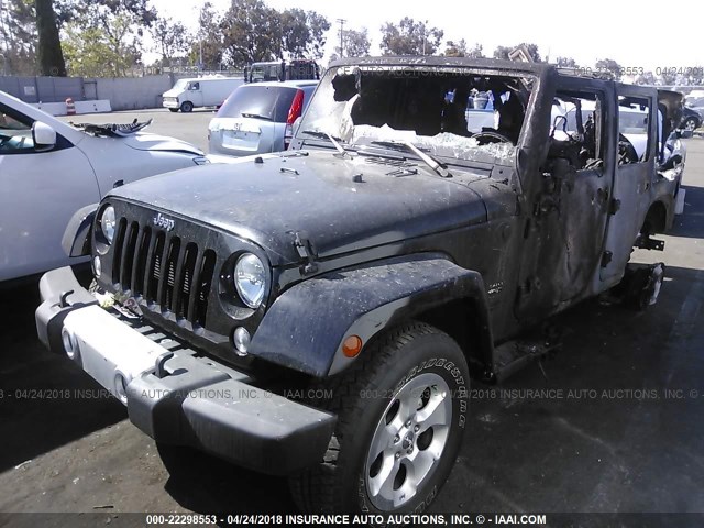 1C4BJWEG3FL547575 - 2015 JEEP WRANGLER UNLIMITE SAHARA BLACK photo 2