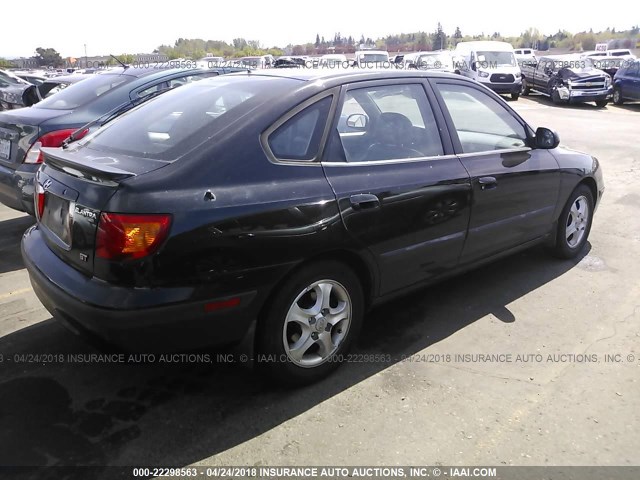 KMHDN55D13U090960 - 2003 HYUNDAI ELANTRA GLS/GT BLACK photo 4