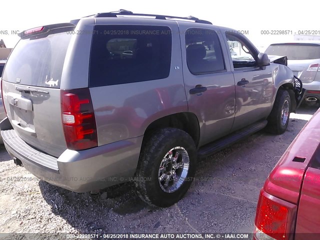 1GNFC13077R182263 - 2007 CHEVROLET TAHOE C1500 GRAY photo 4