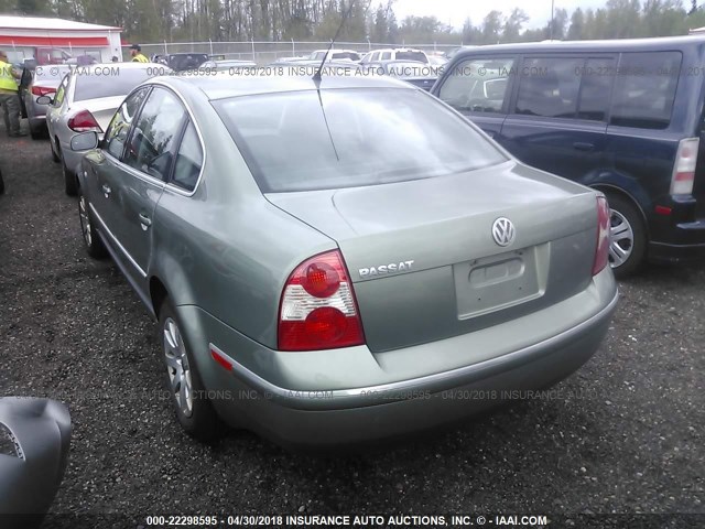 WVWPD63B32P369156 - 2002 VOLKSWAGEN PASSAT GLS GREEN photo 3