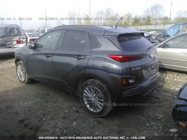 KM8K22AA0JU080847 - 2018 HYUNDAI KONA SEL GRAY photo 3