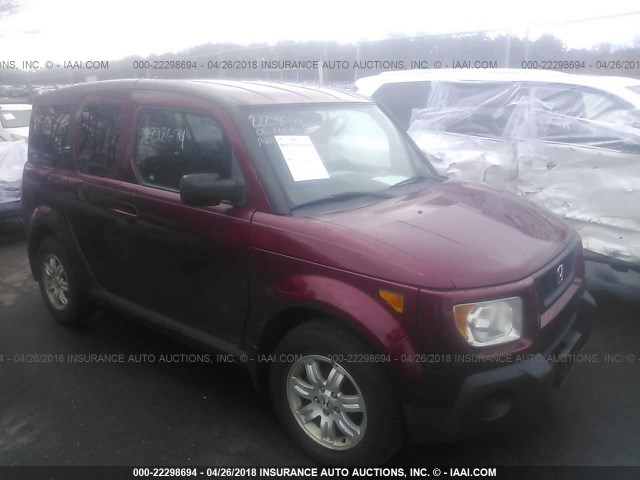 5J6YH28776L018487 - 2006 HONDA ELEMENT EX RED photo 1