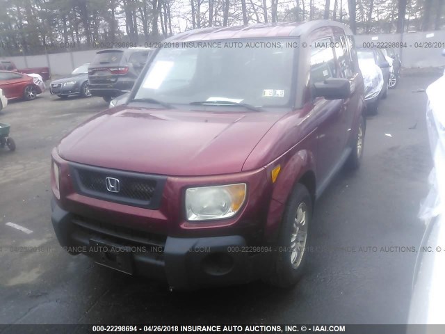 5J6YH28776L018487 - 2006 HONDA ELEMENT EX RED photo 2