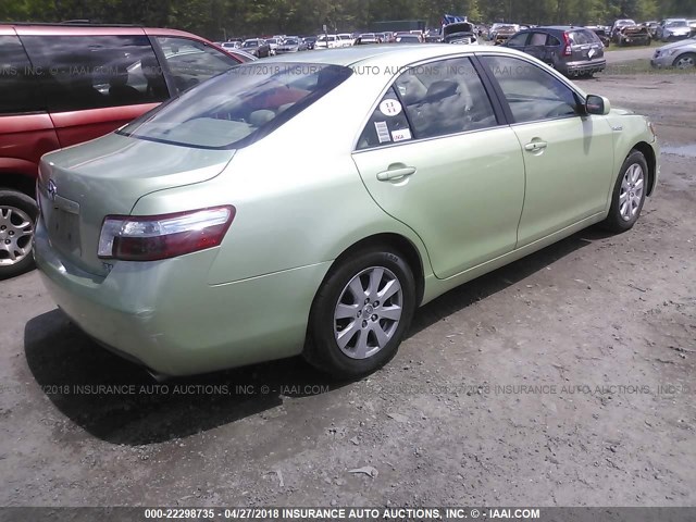 4T1BB46K59U064135 - 2009 TOYOTA CAMRY HYBRID GREEN photo 4