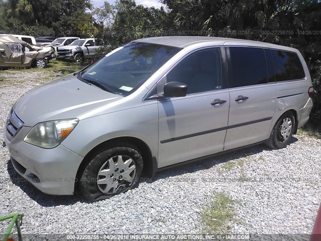 5FNRL38217B115627 - 2007 HONDA ODYSSEY LX SILVER photo 2