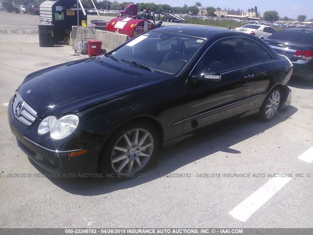 WDBTJ56H77F212842 - 2007 MERCEDES-BENZ CLK 350 BLACK photo 2