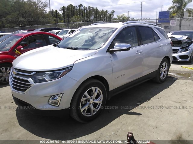 3GNAXMEV5JS597286 - 2018 CHEVROLET EQUINOX PREMIER SILVER photo 2