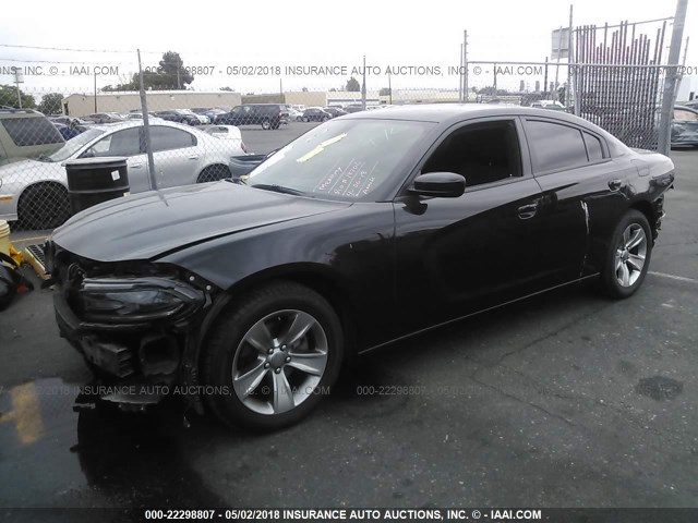 2C3CDXHG5GH203973 - 2016 DODGE CHARGER SXT BLACK photo 2