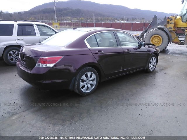 1HGCP26809A013132 - 2009 HONDA ACCORD EXL MAROON photo 4