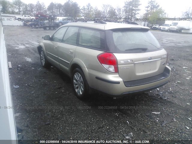 4S4BP86C584332276 - 2008 SUBARU OUTBACK 3.0R LL BEAN GOLD photo 3