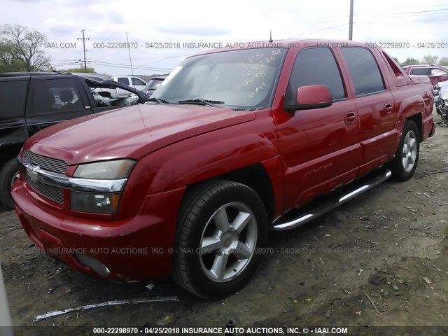 3GNEC13T72G168930 - 2002 CHEVROLET AVALANCHE C1500 RED photo 2