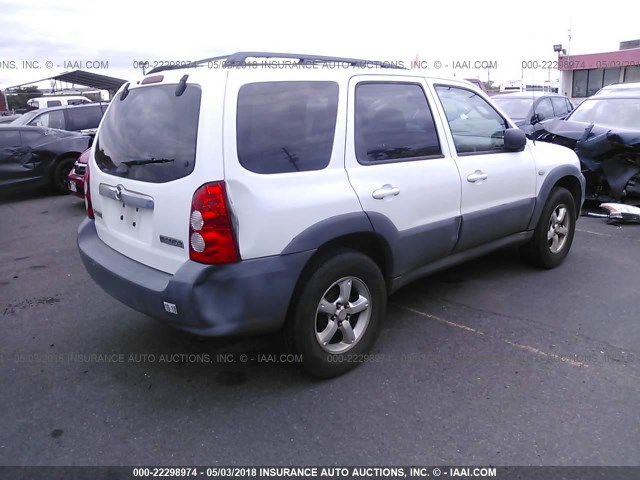 4F2YZ02Z36KM10289 - 2006 MAZDA TRIBUTE I WHITE photo 4