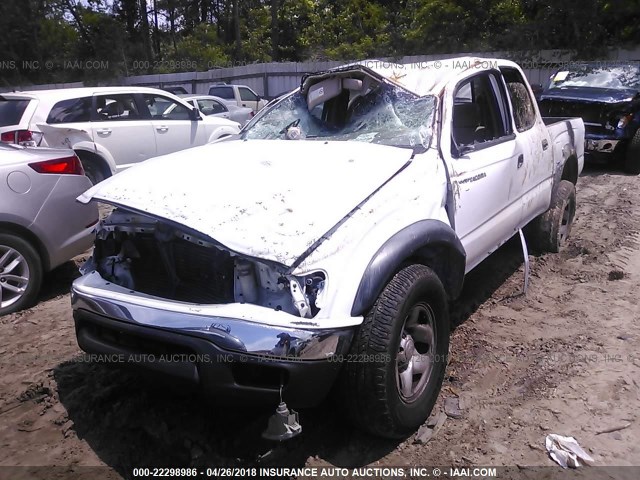 5TEGN92N93Z297304 - 2003 TOYOTA TACOMA DOUBLE CAB PRERUNNER WHITE photo 2