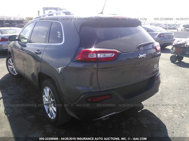 1C4PJLDB3EW154246 - 2014 JEEP CHEROKEE LIMITED GRAY photo 3