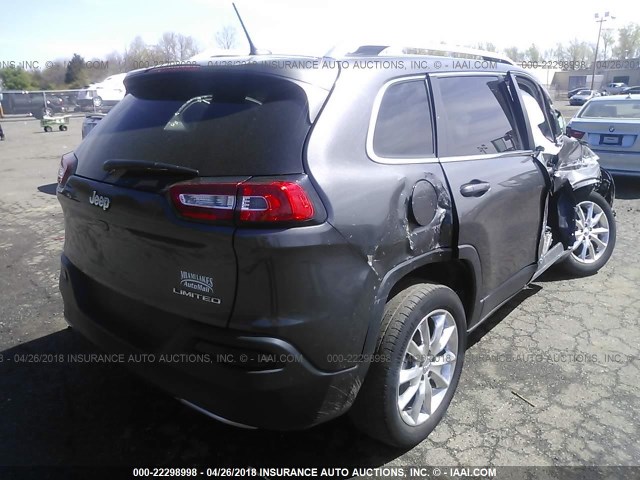 1C4PJLDB3EW154246 - 2014 JEEP CHEROKEE LIMITED GRAY photo 4