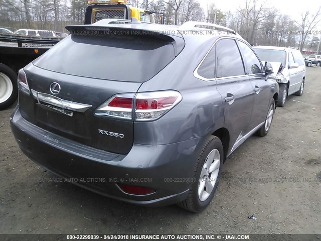 2T2BK1BA8FC270148 - 2015 LEXUS RX 350/BASE/F SPORT GRAY photo 4