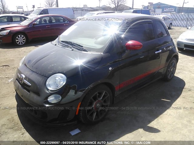 3C3CFFFH2CT330276 - 2012 FIAT 500 ABARTH BLACK photo 2