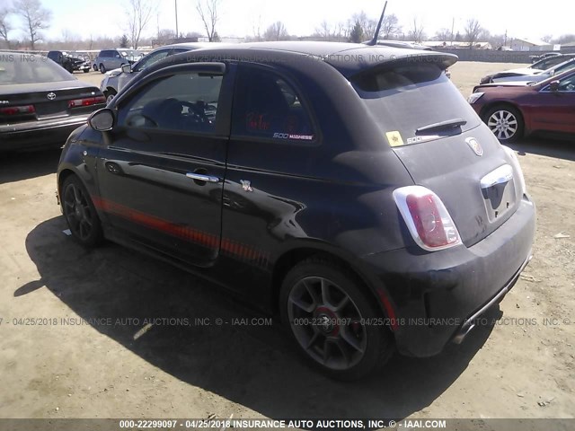 3C3CFFFH2CT330276 - 2012 FIAT 500 ABARTH BLACK photo 3