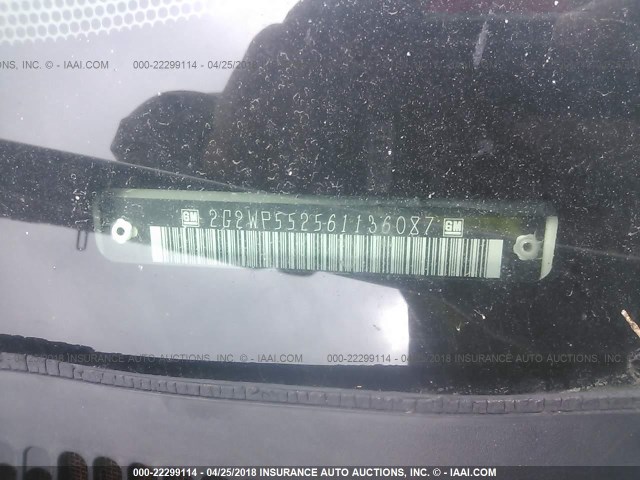 2G2WP552561136087 - 2006 PONTIAC GRAND PRIX თეთრი ფოტო 9