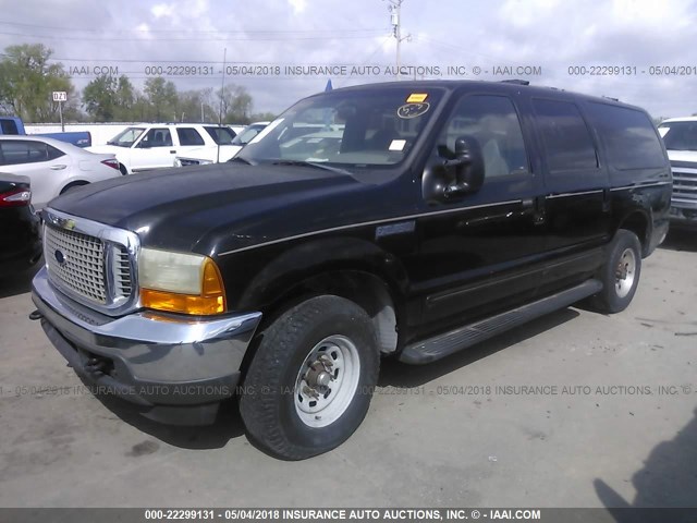 1FMNU40L6YEE34994 - 2000 FORD EXCURSION XLT BLACK photo 2