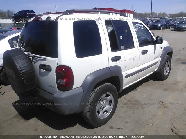 1J4GK48K84W287784 - 2004 JEEP LIBERTY SPORT WHITE photo 4