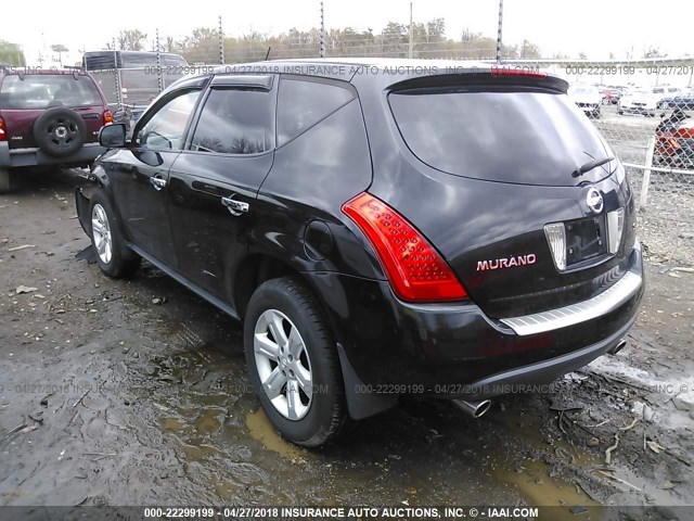 JN8AZ08T16W402046 - 2006 NISSAN MURANO SL/SE/S BLACK photo 3