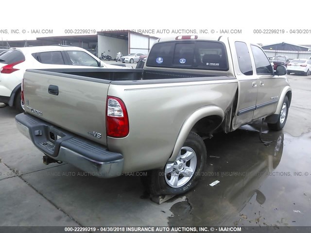 5TBRT34195S466963 - 2005 TOYOTA TUNDRA ACCESS CAB SR5 BROWN photo 4