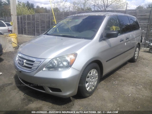 5FNRL38268B111395 - 2008 HONDA ODYSSEY LX SILVER photo 2