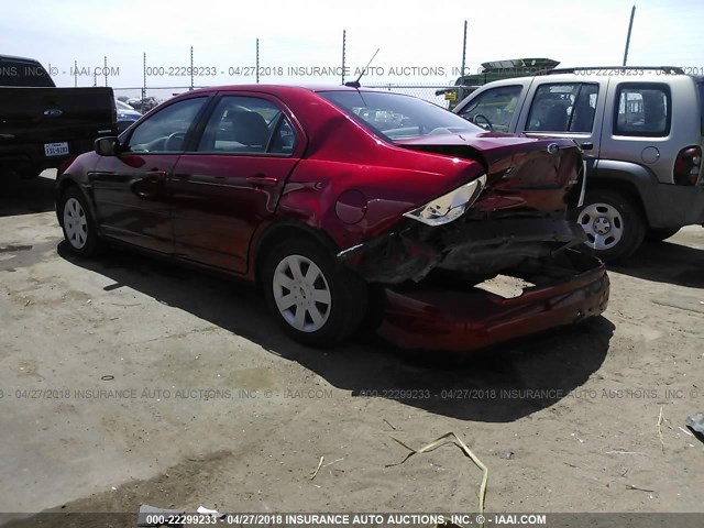 3FAHP06Z99R198827 - 2009 FORD FUSION S RED photo 3