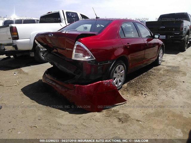 3FAHP06Z99R198827 - 2009 FORD FUSION S RED photo 4