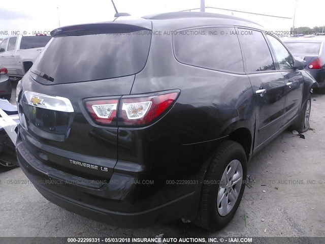 1GNKRFED2GJ309770 - 2016 CHEVROLET TRAVERSE LS GRAY photo 4