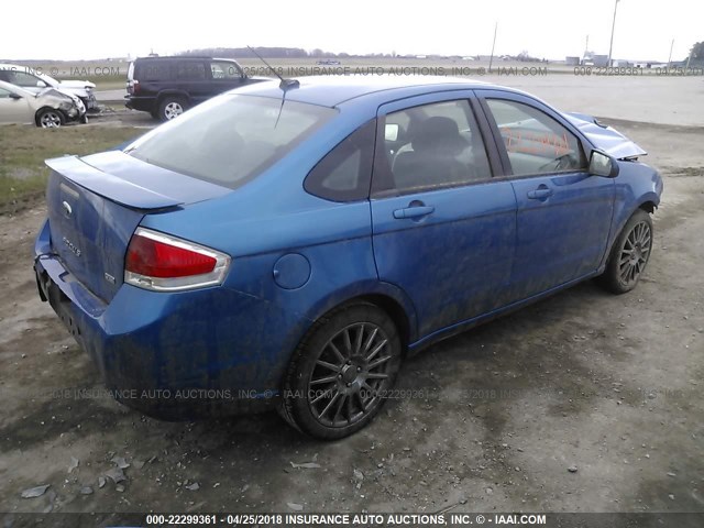 1FAHP3GN5AW108815 - 2010 FORD FOCUS SES BLUE photo 4