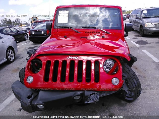 1C4BJWDG6HL616506 - 2017 JEEP WRANGLER UNLIMITE SPORT RED photo 6