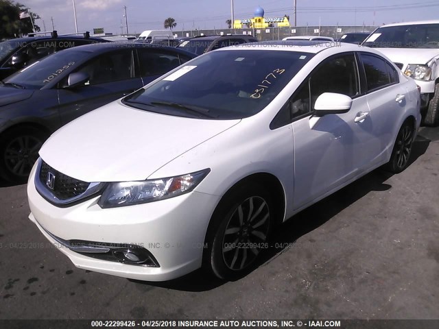 19XFB2F92FE031773 - 2015 HONDA CIVIC EXL WHITE photo 2