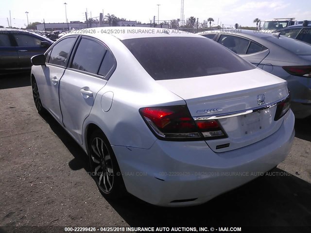 19XFB2F92FE031773 - 2015 HONDA CIVIC EXL WHITE photo 3