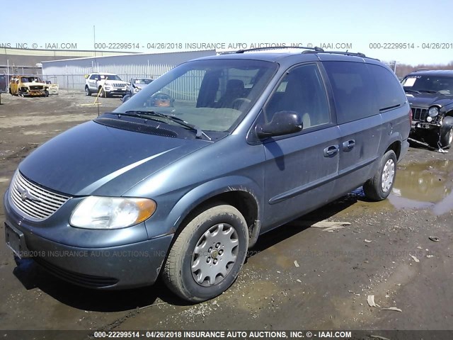 2C4GP44322R645005 - 2002 CHRYSLER TOWN & COUNTRY LX BLUE photo 2