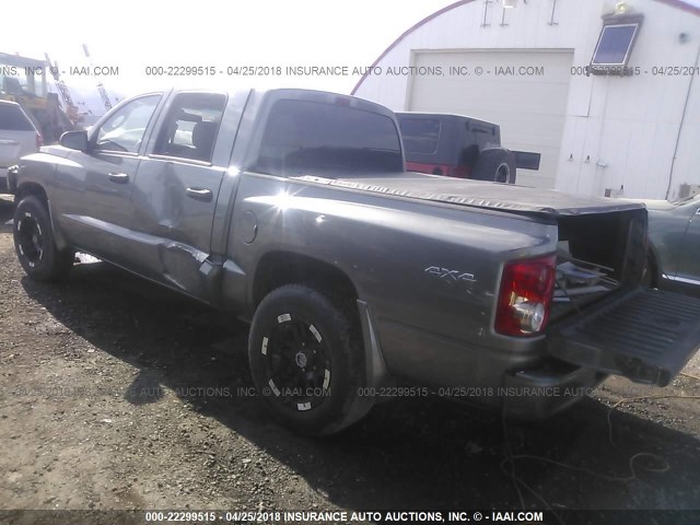 1D7HW28K58S614079 - 2008 DODGE DAKOTA QUAD/ST GRAY photo 3