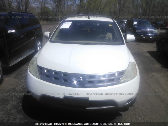 JN8AZ08T15W315911 - 2005 NISSAN MURANO SL/SE/S WHITE photo 6